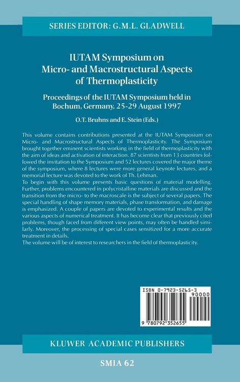 Produktbild: IUTAM Symposium on Micro- and Macrostructural Aspects of Thermoplasticity