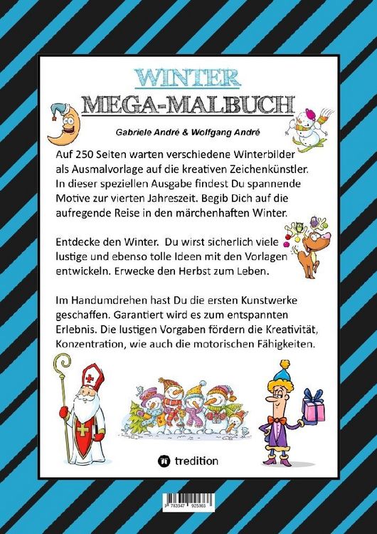 Produktbild: Mega Malbuch - M&auml;rchenhafte Wintermotive - Lustige Ausmalvorlagen - Winterlandschaft - Sport - Tiere - H&auml;user