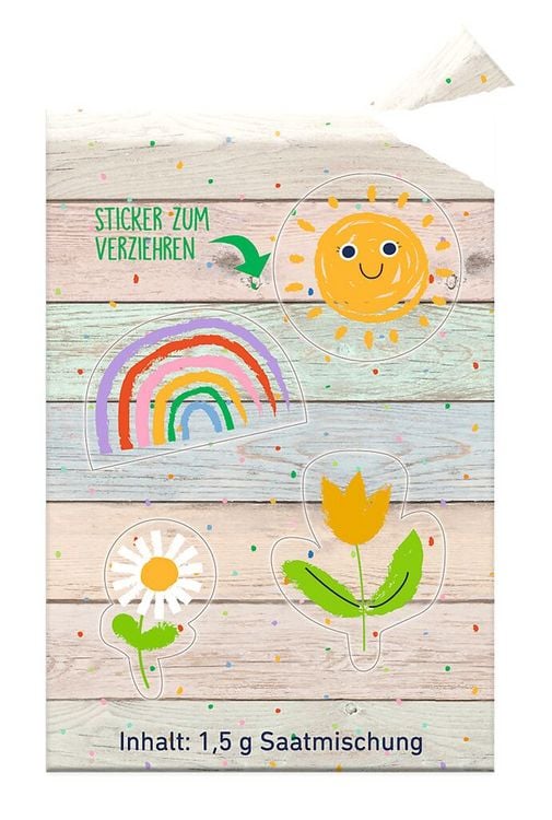 Produktbild: Mini-Anzuchtset mit Stickern Fr&uuml;hlingswiese