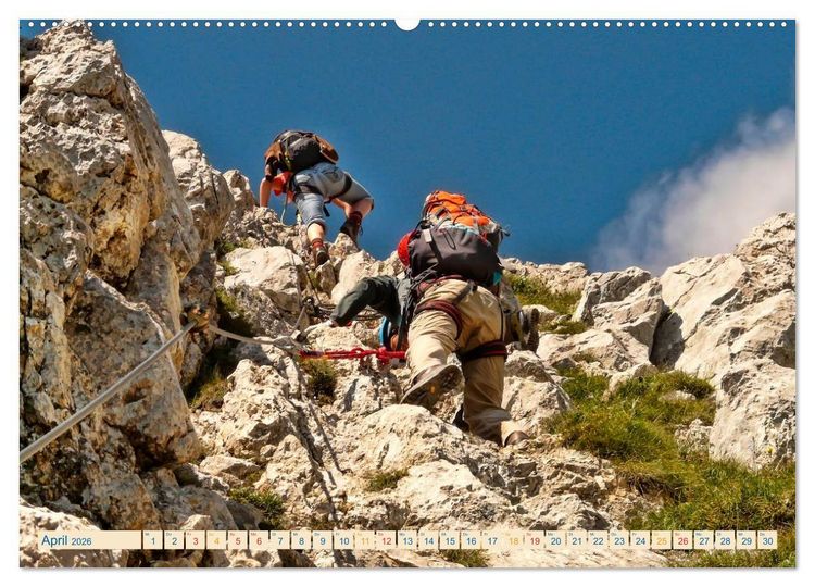 Produktbild: Bergsteigen und Klettern (hochwertiger Premium Wandkalender 2026 DIN A2 quer), Kunstdruck in Hochglanz