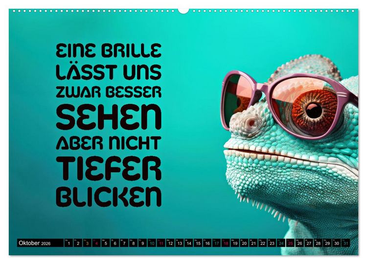 Produktbild: BRILLEN - coole Spr&uuml;che (Wandkalender 2026 DIN A2 quer), CALVENDO Monatskalender