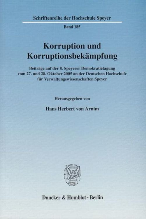 Produktbild: Korruption und Korruptionsbekämpfung.