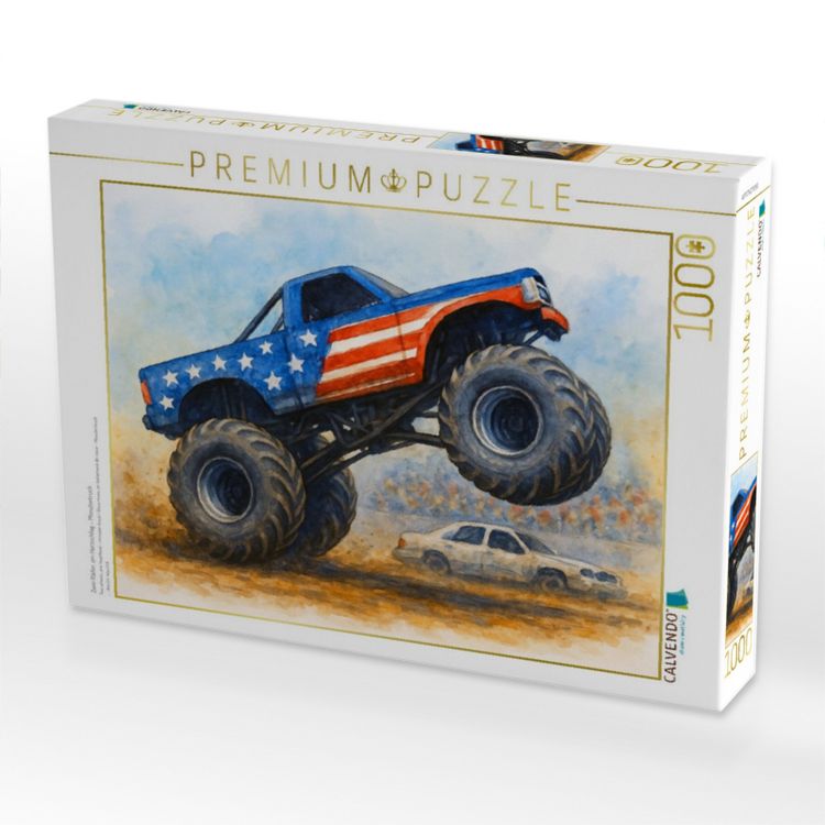 Produktbild: CALVENDO Puzzle Zwei R&auml;der, ein Herzschlag - Monstertruck | 1000 Teile Lege-Gr&ouml;&szlig;e 64x48cm Foto-Puzzle f&uuml;r gl&uuml;ckliche Stunden