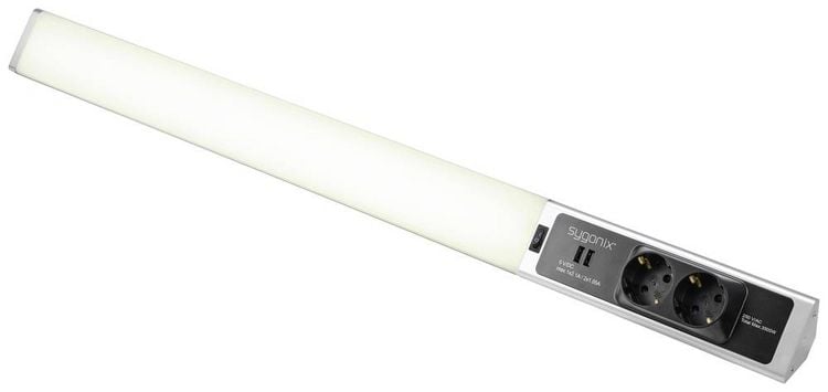 Produktbild: Sygonix LED-Unterbauleuchte SMD LED 18W Neutralwei&szlig; Silber, Wei&szlig;