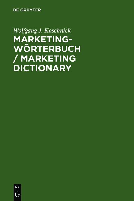 Produktbild: Marketing-W&ouml;rterbuch / Marketing Dictionary