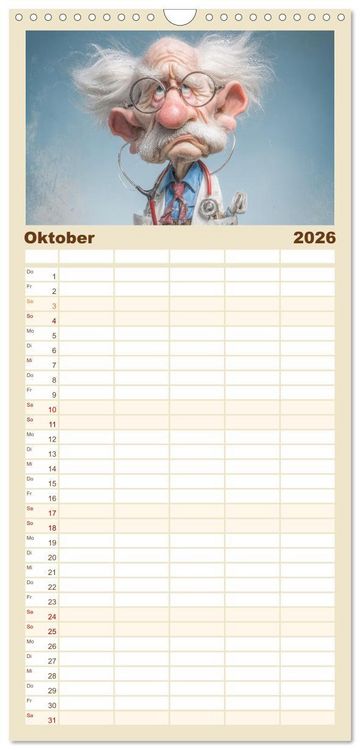 Produktbild: Familienplaner 2026 - Arbeiten bis der Rollator funkt! mit 5 Spalten (Wandkalender, 21 x 45 cm) CALVENDO