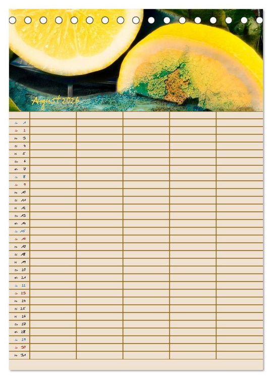 Produktbild: Italienische K&uuml;che mit Familienplaner (Tischkalender 2026 DIN A5 hoch), CALVENDO Monatskalender