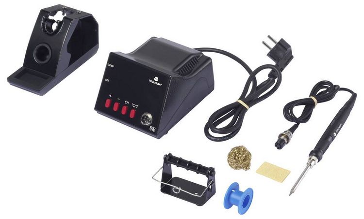 Produktbild: TOOLCRAFT TO-8962 ESD L&ouml;tstation digital 70W 480&deg;C (max) inkl. L&ouml;tspitze