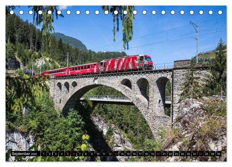 Produktbild: Rh&auml;tische Bahn 2026 (Tischkalender 2026 DIN A5 quer), CALVENDO Monatskalender