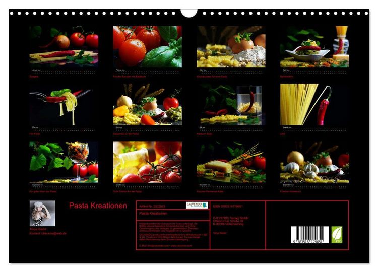 Produktbild: Pasta Kreationen (Wandkalender 2026 DIN A3 quer), CALVENDO Monatskalender