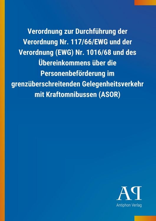 Produktbild: Verordnung zur Durchf&uuml;hrung der Verordnung Nr. 117/66/EWG un