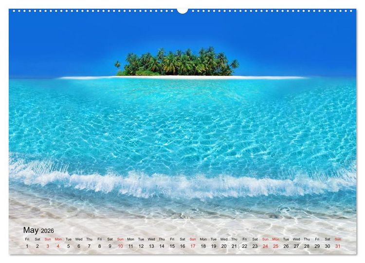 Produktbild: French Polynesia Paradise in the South Pacific (High Quality Premium Wall Calendar 2026 DIN A2 landscape),CALVENDO 12 Month Wall Calendar