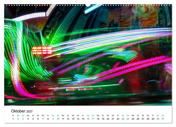 Produktbild: Lichter des Jahrmarkts in Langzeitbelichtung (hochwertiger Premium Wandkalender 2027 DIN A2 quer), Kunstdruck in Hochglanz