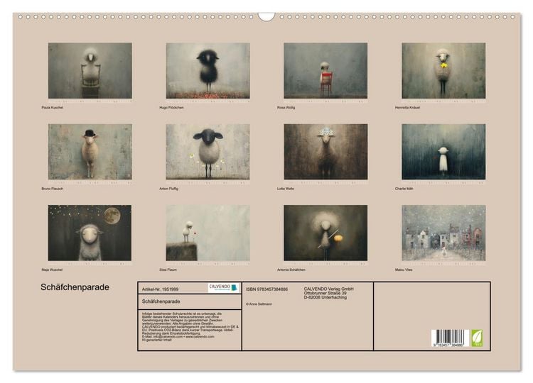 Produktbild: Sch&auml;fchenparade (Wandkalender 2026 DIN A2 quer), CALVENDO Monatskalender