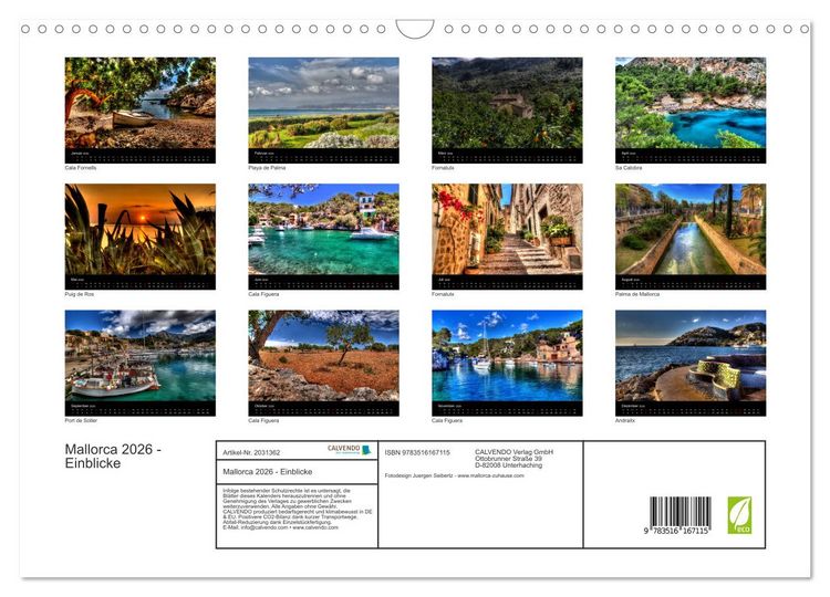 Produktbild: Mallorca 2026 - Einblicke (Wandkalender 2026 DIN A3 quer), CALVENDO Monatskalender