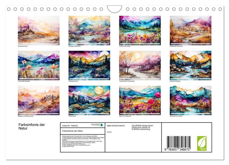 Produktbild: Farbsinfonie der Natur (Wandkalender 2026 DIN A4 quer), CALVENDO Monatskalender