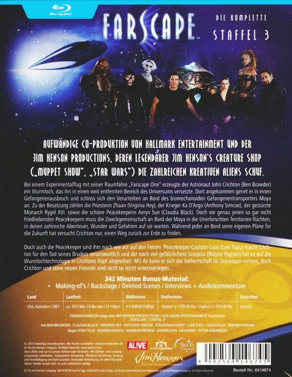 Produktbild: Farscape - Verschollen im All - Staffel 3 [6 BRs]