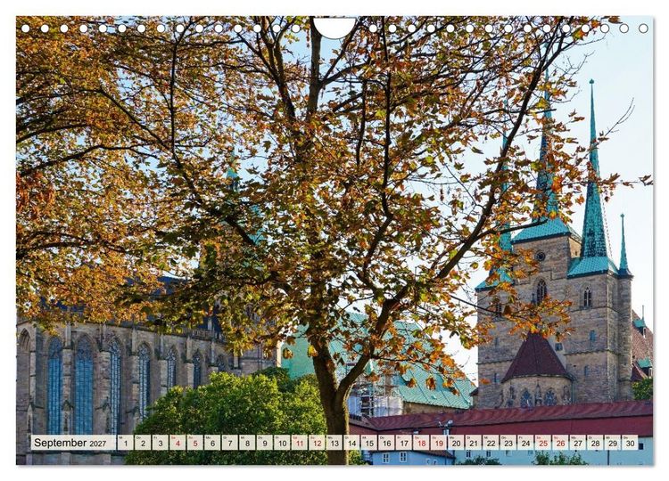 Produktbild: Erfurt &ndash; Ein Spaziergang durch die Landeshauptstadt (Wandkalender 2027 DIN A4 quer), CALVENDO Monatskalender