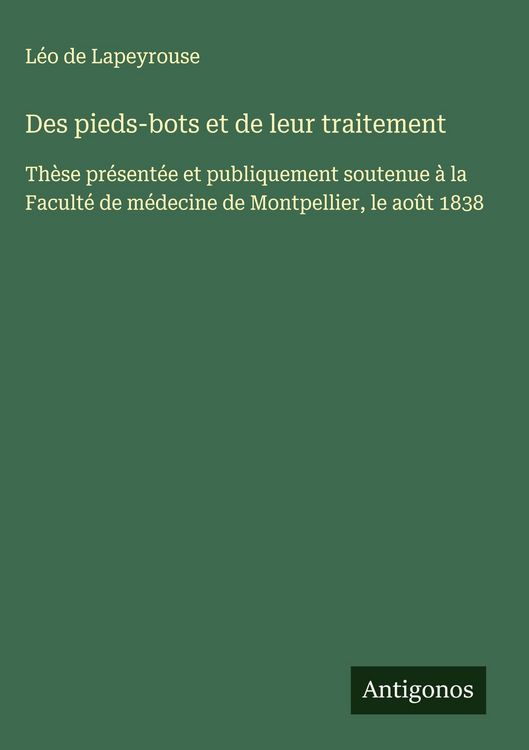 Produktbild: Des pieds-bots et de leur traitement
