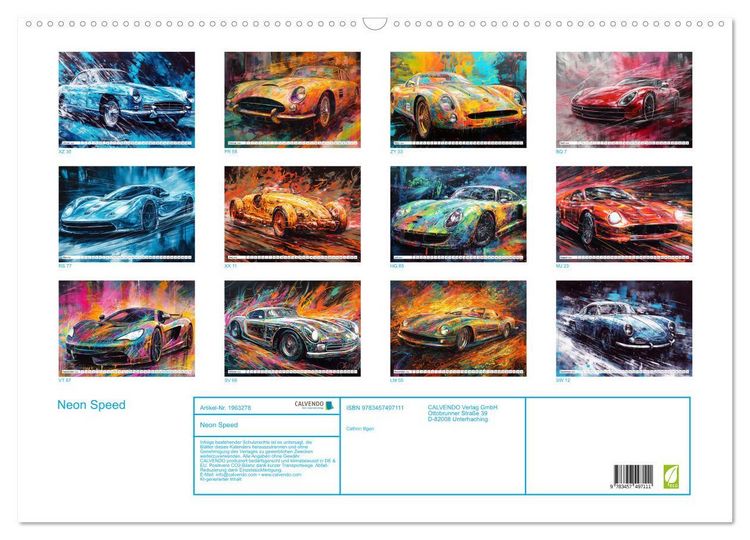 Produktbild: Neon Speed (Wandkalender 2026 DIN A2 quer), CALVENDO Monatskalender