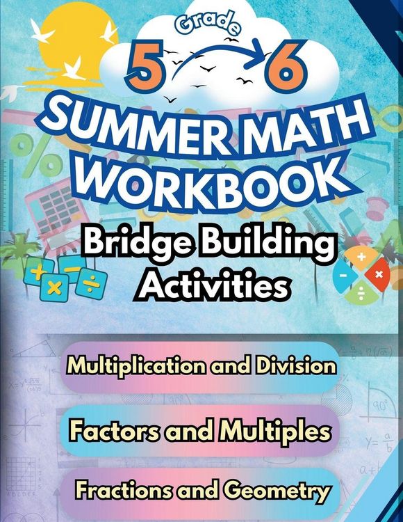 Produktbild: Summer Math Workbook | 5-6 Grade Bridge Building Activities