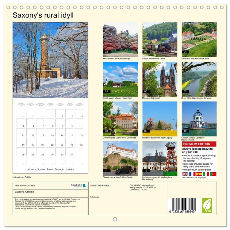 Produktbild: Saxony's rural idyll (Wall Calendar 2026 12 &times; 12 Inch) CALVENDO 12 Month Wall Calendar
