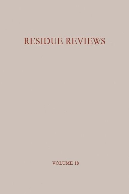 Produktbild: Residue Reviews / R&uuml;ckstands-Berichte