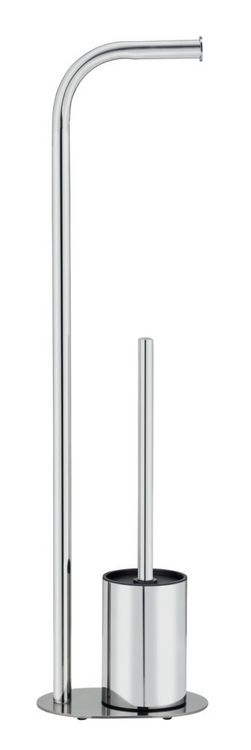 Produktbild: Stand WC-Garnitur Mod. Levante, edelstahl, gl&auml;nzend, schwarz, 23x63x17 cm, rostfrei und freistehend