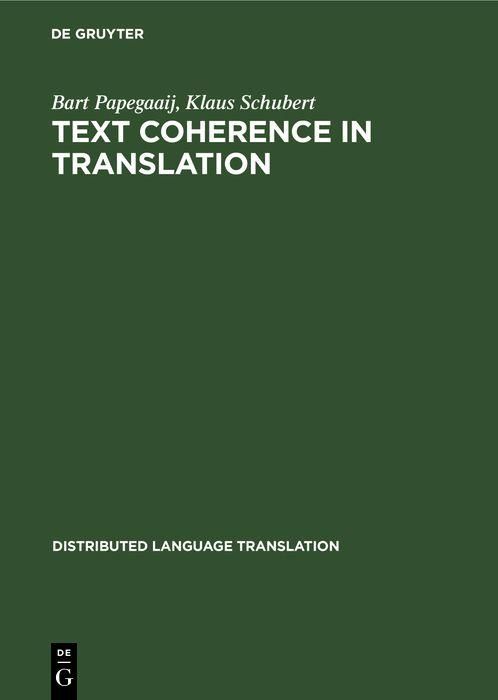Produktbild: Text Coherence in Translation