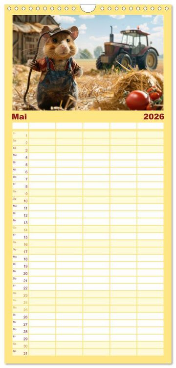 Produktbild: Familienplaner 2026 - Der tierisch lustige Bauern-Kalender mit 5 Spalten (Wandkalender, 21 x 45 cm) CALVENDO