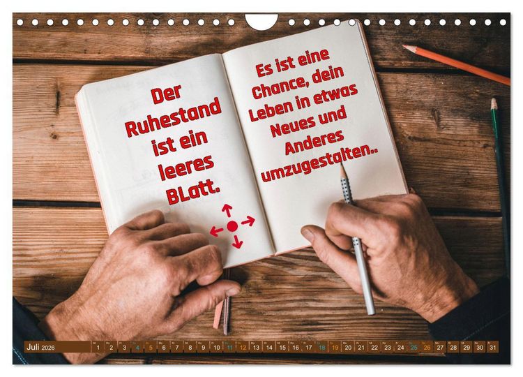 Produktbild: Ruhestand - das Leben neu entdecken (Wandkalender 2026 DIN A4 quer), CALVENDO Monatskalender