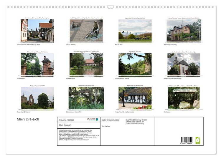 Produktbild: Mein Dreieich (Wandkalender 2026 DIN A2 quer), CALVENDO Monatskalender