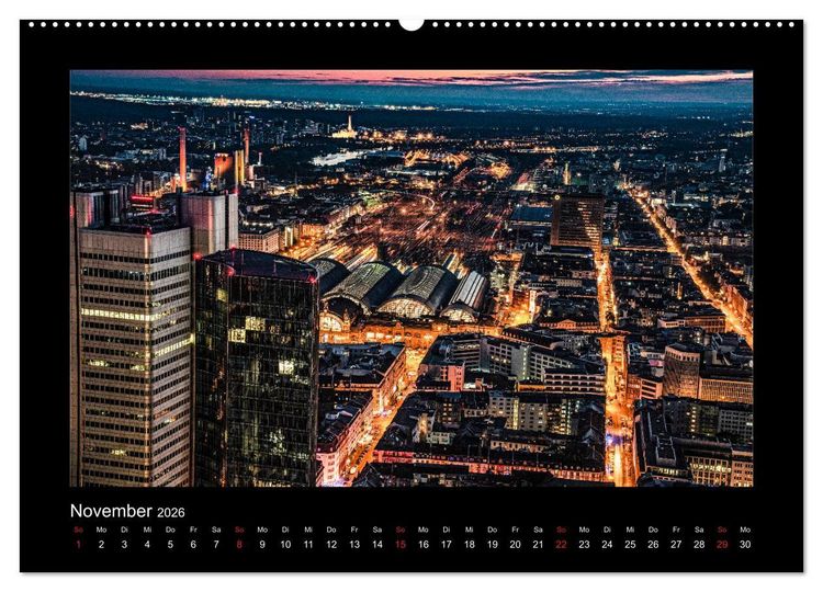 Produktbild: Frankfurt bei Nacht 2026 (Wandkalender 2026 DIN A2 quer), CALVENDO Monatskalender