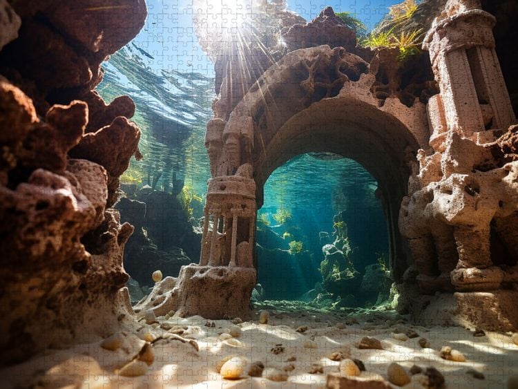 Produktbild: CALVENDO Puzzle Unterwasser Ruine | 1000 Teile Lege-Gr&ouml;&szlig;e 64x48cm Foto-Puzzle f&uuml;r gl&uuml;ckliche Stunden