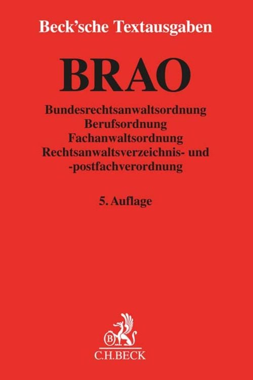 Produktbild: BRAO. Bundesrechtsanwaltsordnung