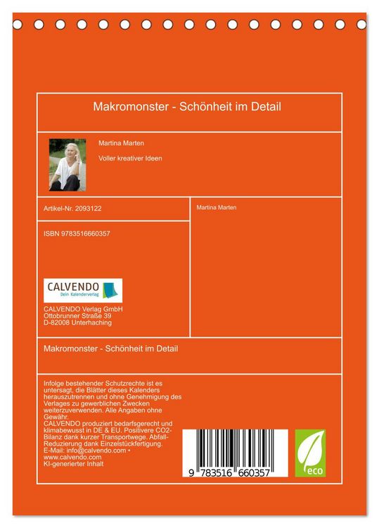 Produktbild: Makromonster - Sch&ouml;nheit im Detail (Tischkalender 2026 DIN A5 hoch), CALVENDO Monatskalender