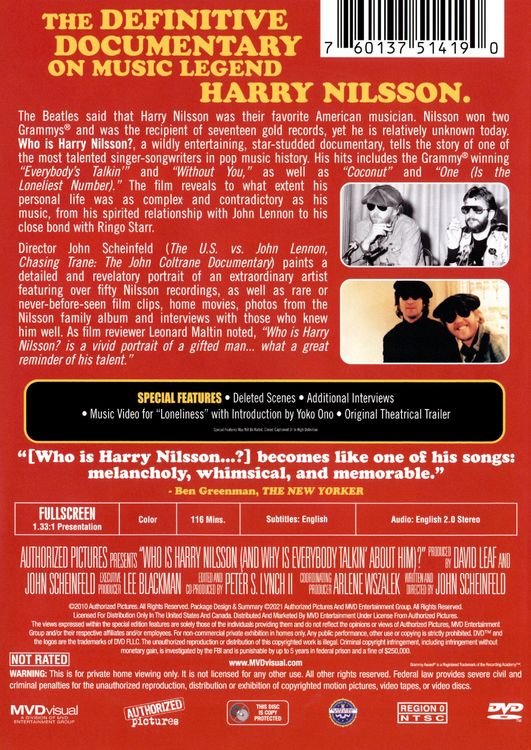 Produktbild: Who Is Harry Nilsson? (And Why Is Everybody Talkin' About Him) (OmU)