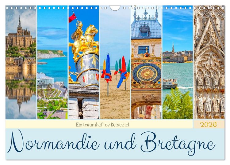 Produktbild: Ein traumhaftes Reiseziel - Normandie und Bretagne (Wandkalender 2026 DIN A3 quer), CALVENDO Monatskalender