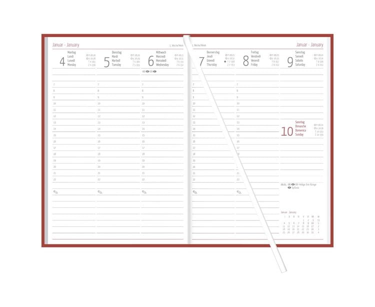 Produktbild: Wochenplaner Tucson rot A5 128 Seiten 2027