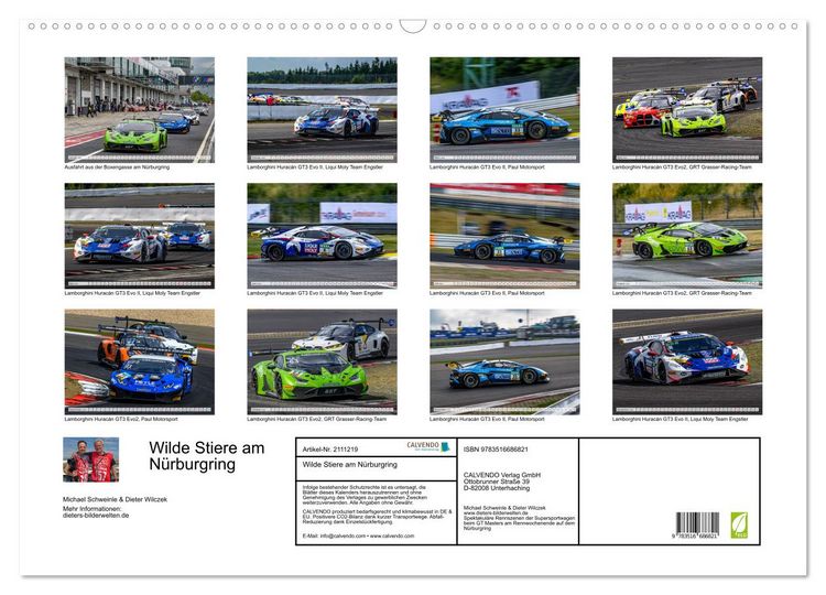 Produktbild: Wilde Stiere am N&uuml;rburgring (Wandkalender 2026 DIN A2 quer), CALVENDO Monatskalender