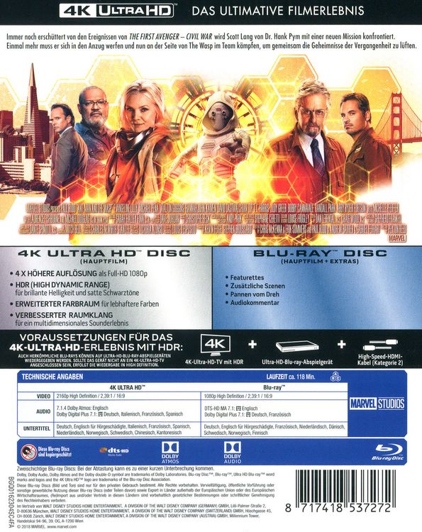Produktbild: Ant-Man and the Wasp (4K Ultra HD) (+ Blu-ray 2D)