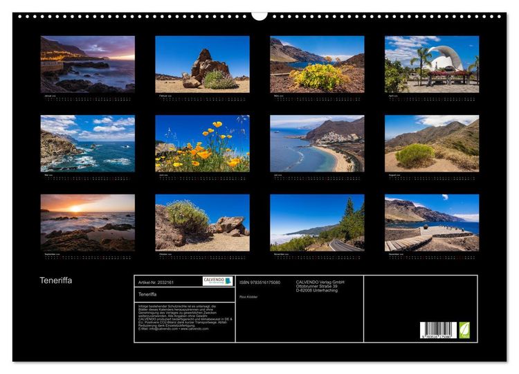 Produktbild: Teneriffa (Wandkalender 2026 DIN A2 quer), CALVENDO Monatskalender