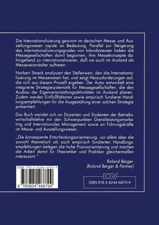 Produktbild: Internationalisierungsstrategien im Messewesen