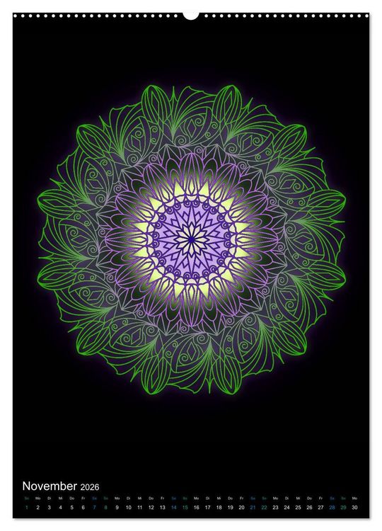 Produktbild: Mandala-Kalender 2026 (hochwertiger Premium Wandkalender 2026 DIN A2 hoch), Kunstdruck in Hochglanz
