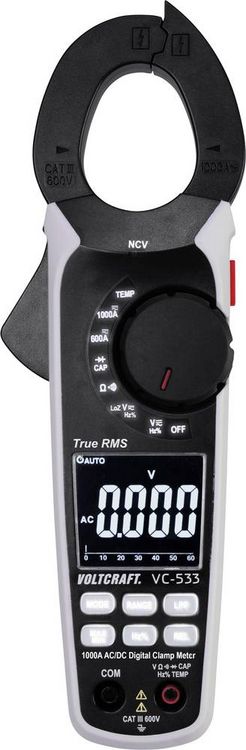 Produktbild: VOLTCRAFT VC-533 Stromzange digital CAT III 600V Anzeige (Counts): 6000