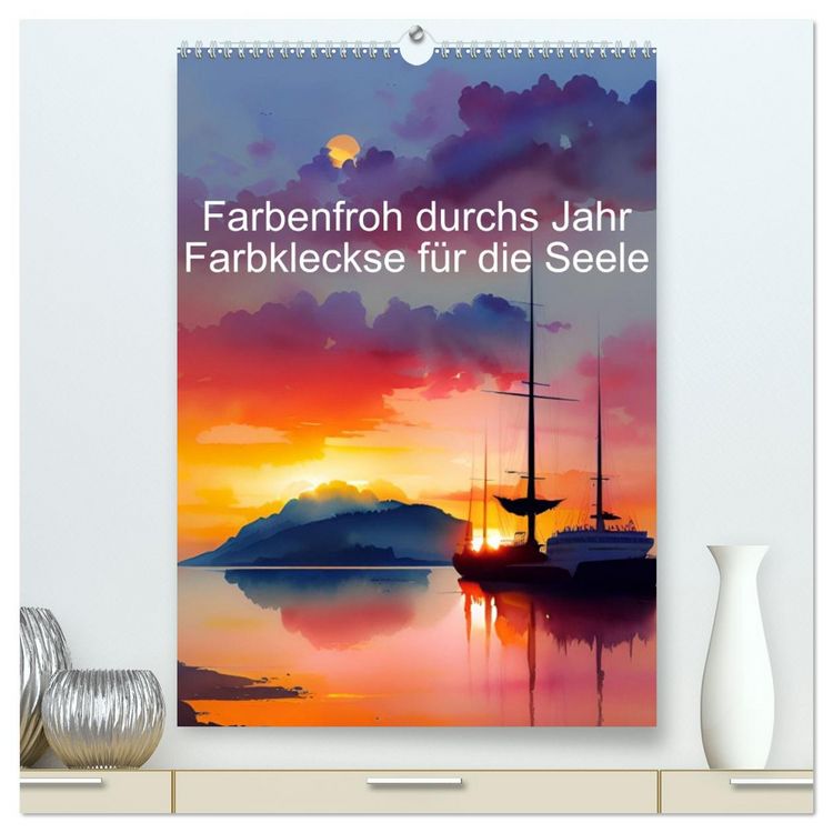 Produktbild: Farbenfroh durchs Jahr 2026 - Farbkleckse f&uuml;r die Seele (hochwertiger Premium Wandkalender 2026 DIN A2 hoch), Kunstdruck in Hochglanz