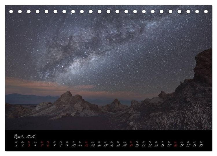 Produktbild: Faszination Milchstra&szlig;e - eine Reise zu den Nachtlandschaften unserer Erde (Tischkalender 2026 DIN A5 quer), CALVENDO Monatskalender