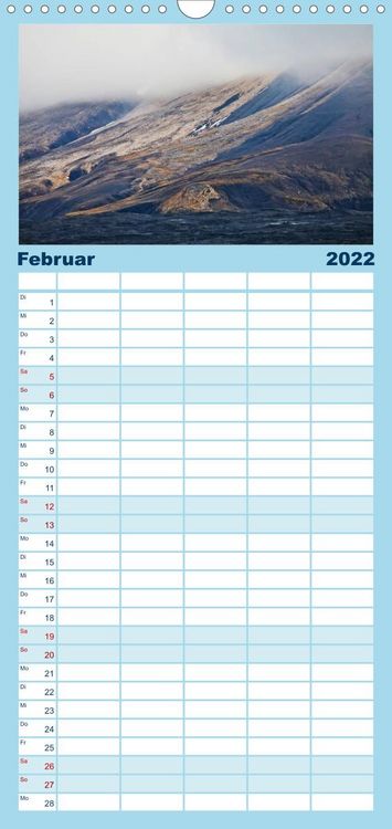 Produktbild: Familienplaner Spitzbergen - Wild.Rau.Ungez&auml;hmt. (Wandkalender 2022 , 21 cm x 45 cm, hoch)