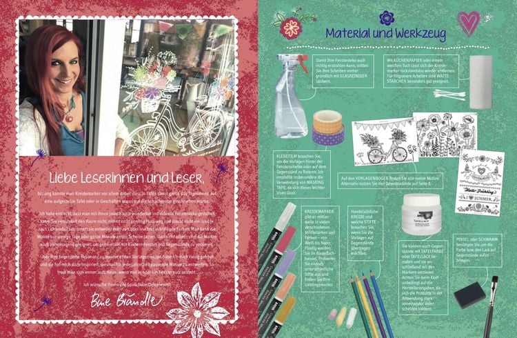 Produktbild: Vorlagenmappe Fensterdeko mit dem Kreidemarker - Durchs Jahr mit Bine Brändle. Inkl. Original Kreidemarker von Kreul