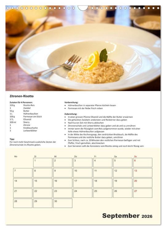 Produktbild: Der tolle Rezeptkalender (Wandkalender 2026 DIN A3 hoch), CALVENDO Monatskalender